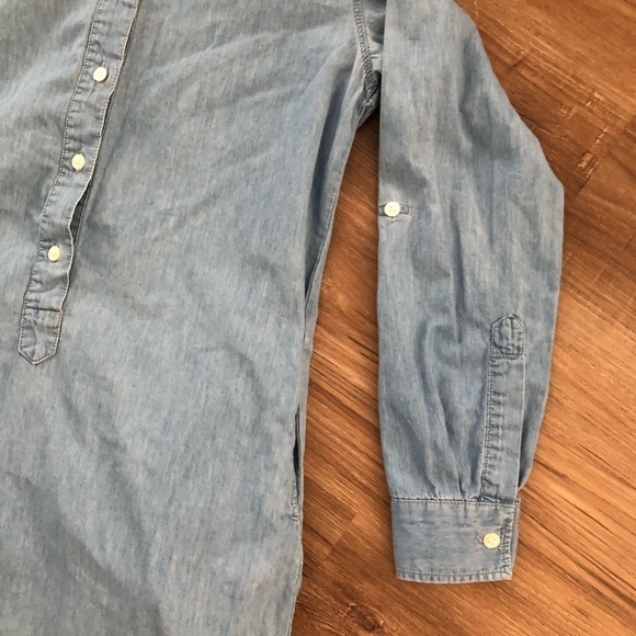 UNIQLO Chambray half button down long sleeve dress size medium - Picture 4 of 7